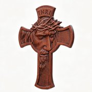 Handicraft Wooden Crown of Thorns Jesus Christ Crucifixion Cross, Home Wall Decoration