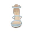 thumbnail image 6 of BLISSFUL STEP Women's Open Toe Strappy Block Heel Sandals Sky Blue 7, 6 of 7