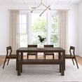 thumbnail image 2 of 72" Modern Solid Wood Dining Table Set with Bench, Walnut Wirebrush, + 4 Chairs Walnut, 2 of 13