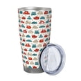 thumbnail image 2 of Salouo Artoon Car Print 20oz Tumbler with Lid,Stainless Steel Vacuum Insulated Tumbler Durable Insulated Coffee Mug Thermal Cup with Splash Proof Sliding Lid-Straw Three-piece Set, 2 of 8