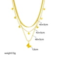 thumbnail image 2 of Zhuge Collar con colgante hecho a mano, cadena de varias capas con forma de mariposa (oro), 2 of 5