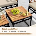 thumbnail image 4 of Gymax Set Of 7 Outdoor Conversation Set Acacia Wood Chairs & Coffee Tables Set w/Ottomans, 4 of 7