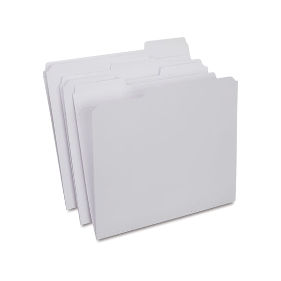 Staples Colored File Folders w/ Reinforced Tabs Letter 3 Tab White 100/Box TR508986/508986