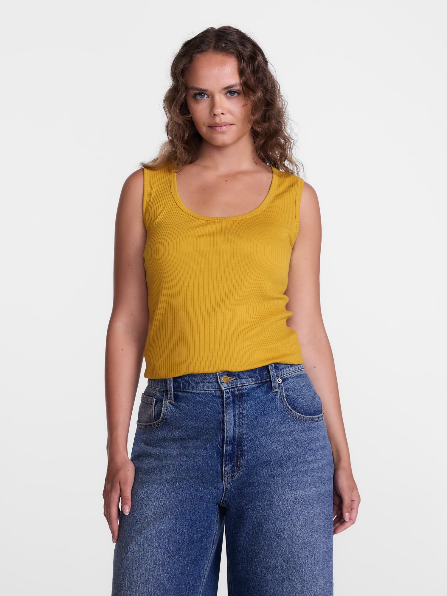 Scenario Women's Wide Ribbed Tank Top, Sizes XS-XXXL