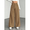 thumbnail image 3 of PRETTYGARDEN Women's High Waisted Corduroy Pants Casual Textured Ribbed,Button Zip Closure,Front Pockets,Wide Leg Trousers,Y32k Vintage Palazzo Slacks,Everyday Wear for Work Travel, 3 of 8