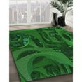 thumbnail image 3 of Ahgly Company Machine Washable Indoor Square Transitional Deep Emerald Green Area Rugs, 7' Square, 3 of 7