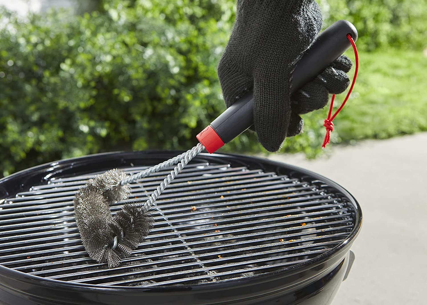 NOBRAND Three-Sided Grill Brush - Utility Brush - 12 In, Black