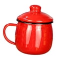 thumbnail image 4 of Taza de esmalte de 380 ml para beber, taza de camping, taza de café con asa, taza de té para picnic Rojo, 4 of 9