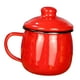 thumbnail image 4 of Taza de esmalte hecha a mano, para acampar, té, café, esmaltada para restaurante. Rojo, 4 of 9