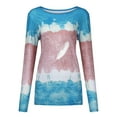 thumbnail image 3 of Zhifulu Women's Cute Shirt Tops Women's Casual Pullover Feather Print V-Neck Fall Winter Sweatshirt Long Sleeve Breathable Lightweight Loose Tee Tops, 3 of 3