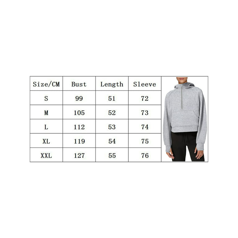 EYIIYE Women's Spring Autumn Casual Hooded Sweatshirt Solid Color Long  Sleeve Half Zip Front Pullover Tops with Pocket S-XL 