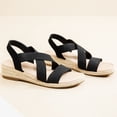 thumbnail image 4 of Women's Platform Wedge Heel Sandals - Comfortable Insole Lightweight Rubber Sole, Open-Toe Adjustable Elastic Strap Summer Casual Sandals, 4 of 7