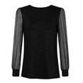 thumbnail image 5 of Bibifish Womens T-Shirts Elegant Mesh Long Sleeves Graphic Printed Tee Tops Black New Year'S Eve Outfit Sequins Tops For Ladies, 5 of 9