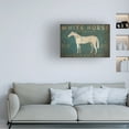 thumbnail image 2 of Ryan Fowler 'White Horse With Words Blue' Canvas Art, 2 of 4