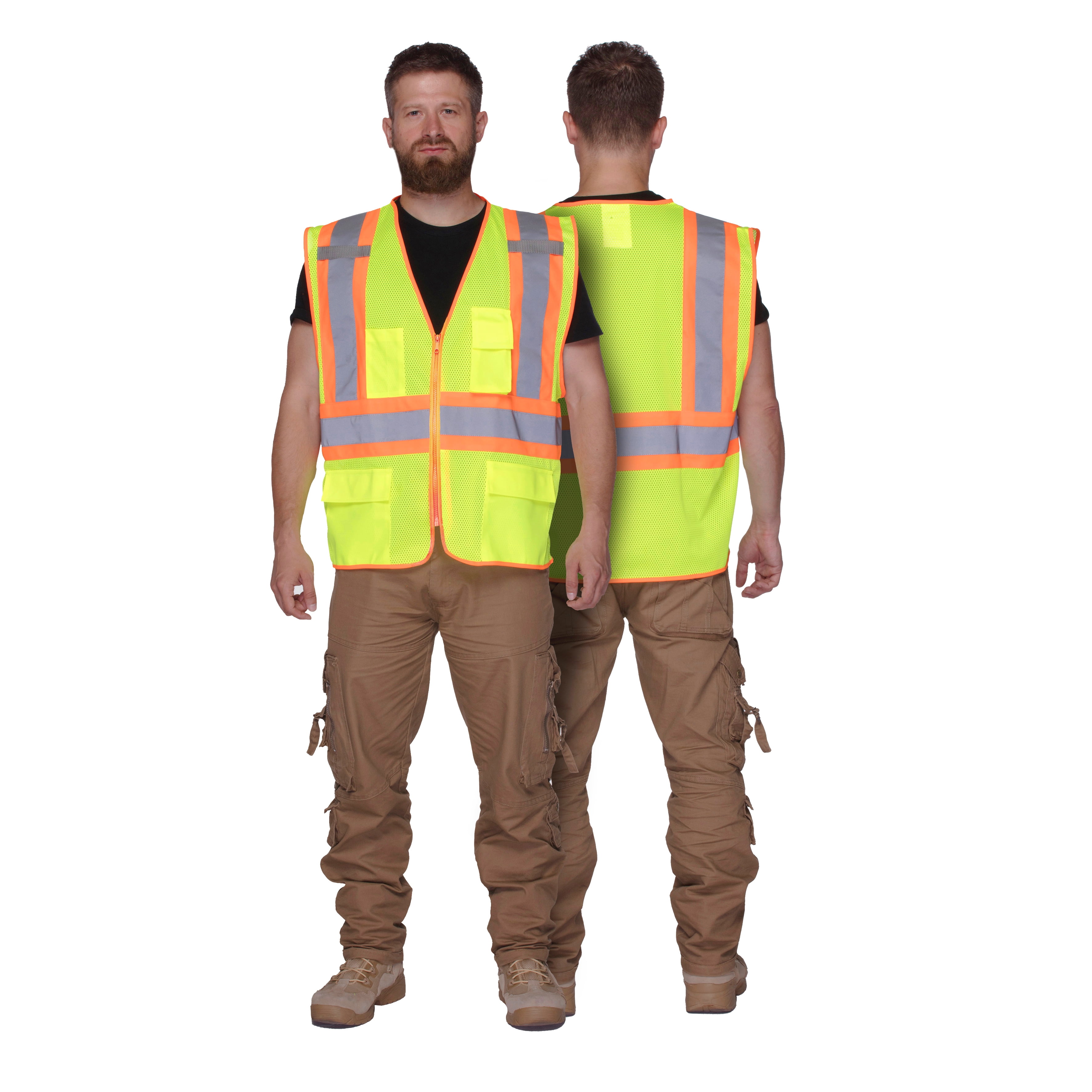 High Visibility Safety Vests - KAYGO KG0100, Safety Vests Reflective with  Pockets and Zipper,ANSI/ISEA 107-2015 Type R Class2 Not FR