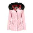 thumbnail image 2 of YOIAVAIOY Women's Down Hooded Jacket Long Winter Warm Puffer Coat Water-Resistant Outwear Thicken Zip Parka Jackets with Faux Fur Hood Ski Snow Winter Hiking Coats Pink XXL, 2 of 9
