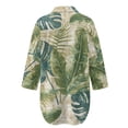 thumbnail image 5 of Xoenoiee Vintage Monstera Palm Leaves Print Women's Swimsuit Coverup Button Down Beach Cover Ups Shirt Dress Summer Casual Oversized Vacation Swimwear with Pocket, M, 5 of 7