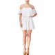thumbnail image 1 of Vestido acampanado GUESS con ojales y hombros descubiertos para mujer blanco mediano, 1 of 2
