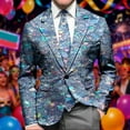 thumbnail image 2 of LRen Men's Sequin Jackets Open Front Blazer Jacket Casual Long Sleeve Sparkly Cardigan Coat with Pocket,XL,A5-OTHER, 2 of 4