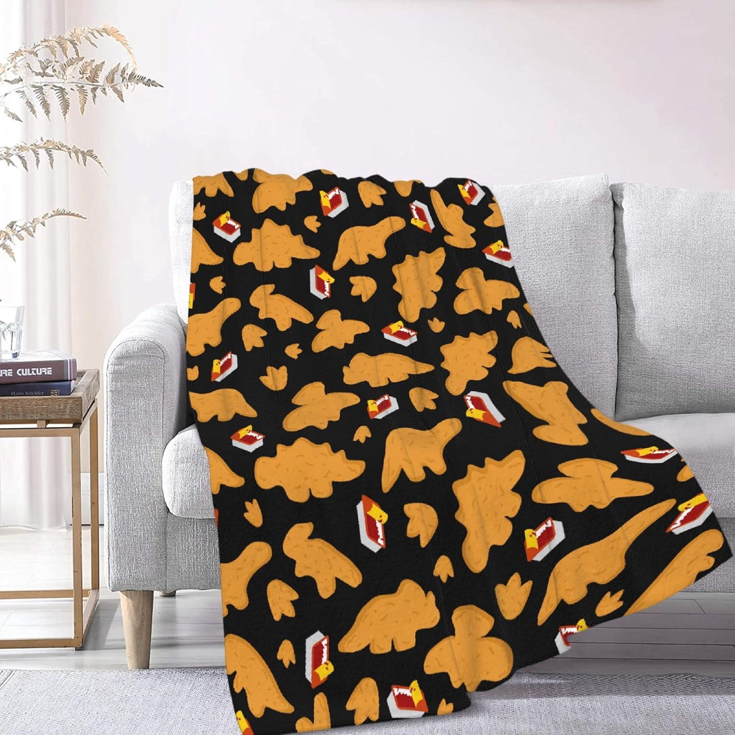 Chicken Nugget Dino Nugget Blanket Gifts Plush Fuzzy Cozy Soft Lightweight Blankets for Couch Air-Conditioning Quilts Decor Blanket for Chirstmas Gifts 60"x50" for Teens