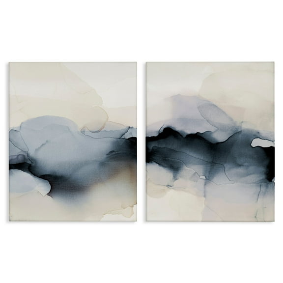 Stupell Industries Mysterious Abstract Painting Obscure Watercolor Detail Painting Gallery Wrapped Canvas Print Wall Art, Set of 2, Design by Kippi Leonard
