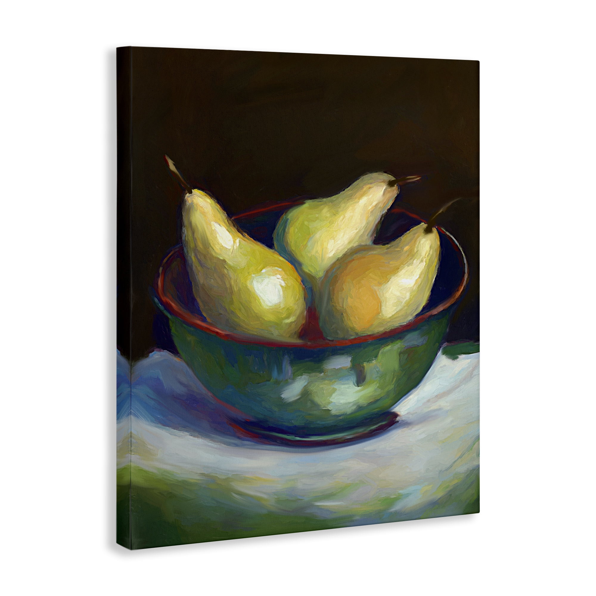 Stupell Industries Traditional Pear Bowl Food & Beverage Painting Gallery Wrapped Canvas Art Print Wall Art, 36 x 48