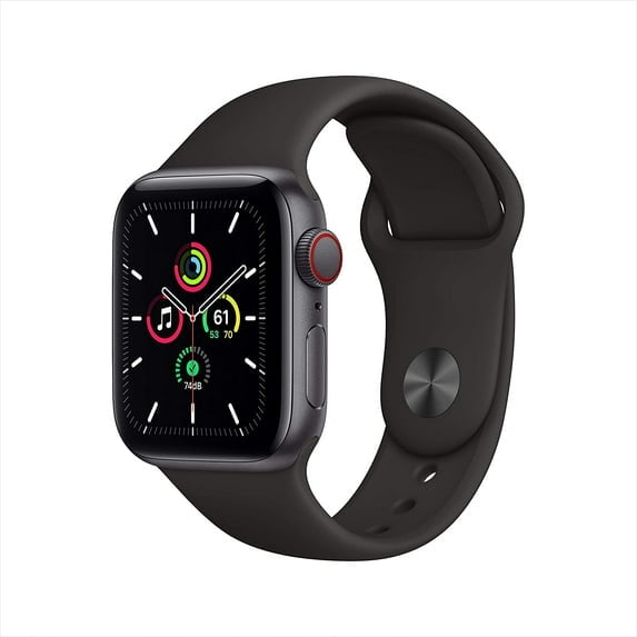 Restored Apple Watch SE 1st Gen (GPS) + Cellular 40mm Space Gray Aluminum Case with Black Sport Band, 1