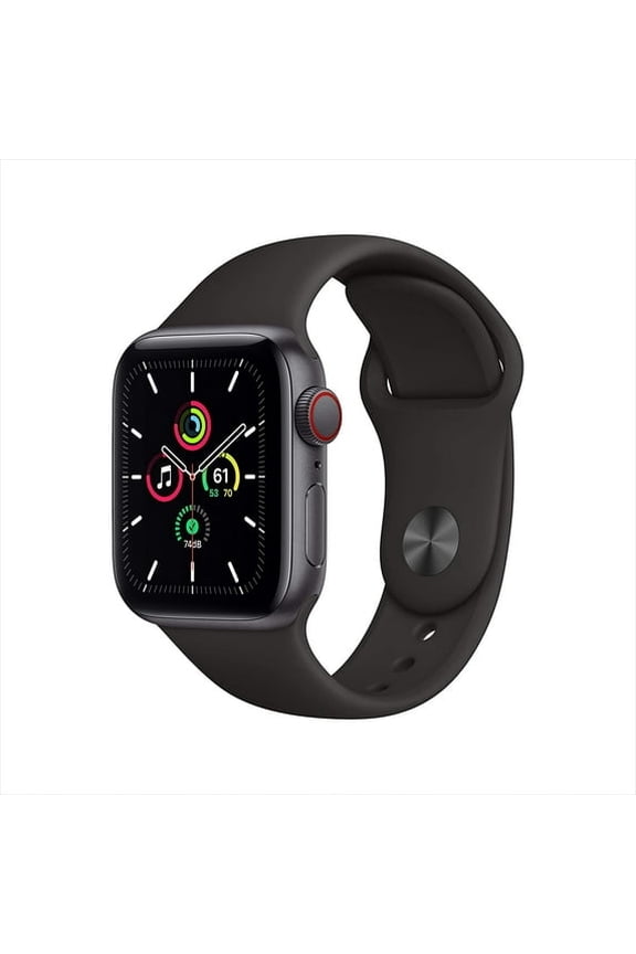 Restored Apple Watch SE 1st Gen (GPS) + Cellular 40mm Space Gray Aluminum Case with Black Sport Band, 1