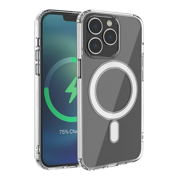 For APPLE IPHONE 13 PRO Phone Cases, Transparent Hybrid Slim PC with Magsafe Magnetic Wireless Charging Circle TPU Bumper Case Cover For iPhone 13 Pro In Clear