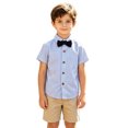 thumbnail image 4 of Fozruso Toddler Boys and Girls Short Sleeve Striped Dress Shirts Kids Classic Button-Down Shirts for Formal and Casual School, 4 of 7