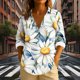 thumbnail image 3 of Uootdi Boho Long Sleeve Shirts for Women V Neck Button Down T Shirts Casual Loose Fit Floral Print Basic Tops Tees Blouses Gift, 3 of 6