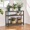 thumbnail image 6 of RONG-3 Industrial Console Table, 3 Tier Entryway Table with Storage Shelves, Narrow Sofa Tables for Living Room, Foyer, Hallway, Entrance, Metal Frame, Rustic Brown, 6 of 8