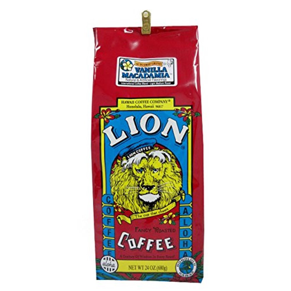 lion coffee vanilla macadamia auto drip grind 24 oz. bag