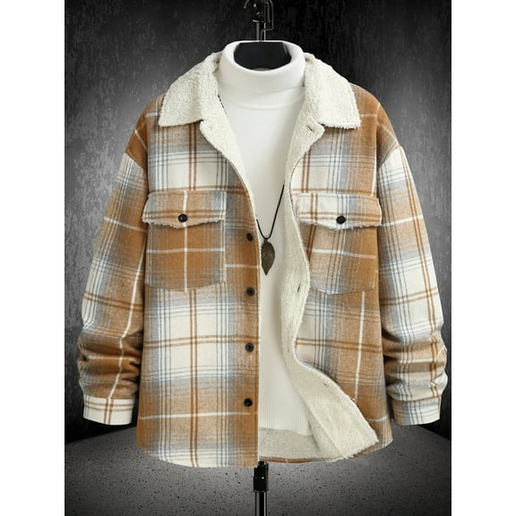 FDGIU Men's Flannel Shirt 2025 - Long Sleeve Button Down Plaid, Soft Fall Winter Casual Top