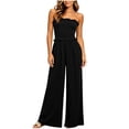 thumbnail image 2 of Costeam Womens Solid Color Sleeveless Jumpsuit Elastic Waist Loose Fit Wide Leg Full Length Soft Fabric Lightweight Breathable Casual One Piece Pants, 2 of 6