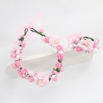 SPRING PARK 2pcs Flower Crown Headband Rose Wreath Garland  display picture 1