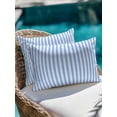 thumbnail image 4 of Waterproof Outdoor Throw Pillows with Inserts 12"x20" Set of 2, Blue White Stripe Soft Decorative Pillowcases for Couch Bedroom, Modern Minimalist Geometric Striped Pillow Covers for Sofa Living Room, 4 of 8