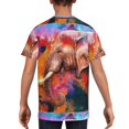 thumbnail image 5 of Wukai Oil Paintings of Elephants Youth Unisex Short Sleeve T-Shirt for Boys, Girls, Teens, and Kids-X-Small, 5 of 7