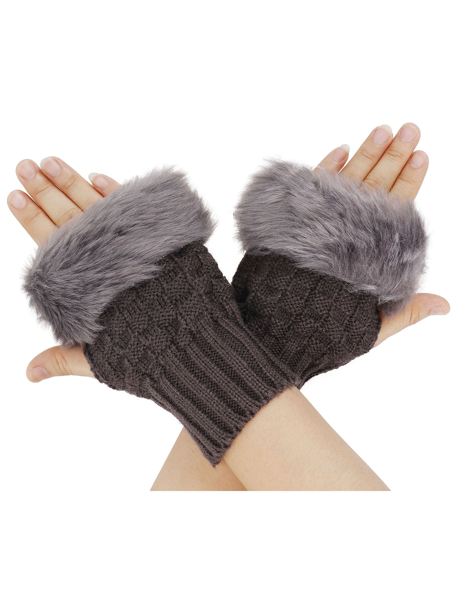 New Winter Women’s Casual Stylish Faux Suede One Size Fluffy Pom Pom Gloves 