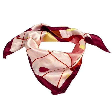 Unique Bargains Woman Burgundy Orange 51cm x 51cm Irregular Pattern Scarf Neckerchief