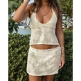 thumbnail image 6 of Women 2 Piece Skirt Sets Outfits Jacquard See Through Backless Top and Mini Skirt Sets for Women S, 6 of 7