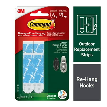 Command All Weather Bath Medium and Large Foam Replacement Strips  8 Strips