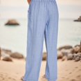 thumbnail image 3 of Pantalones de Lino Gibobby para Mujer Cintura Elástica Impresión Floral Sky Blue XL, 3 of 5