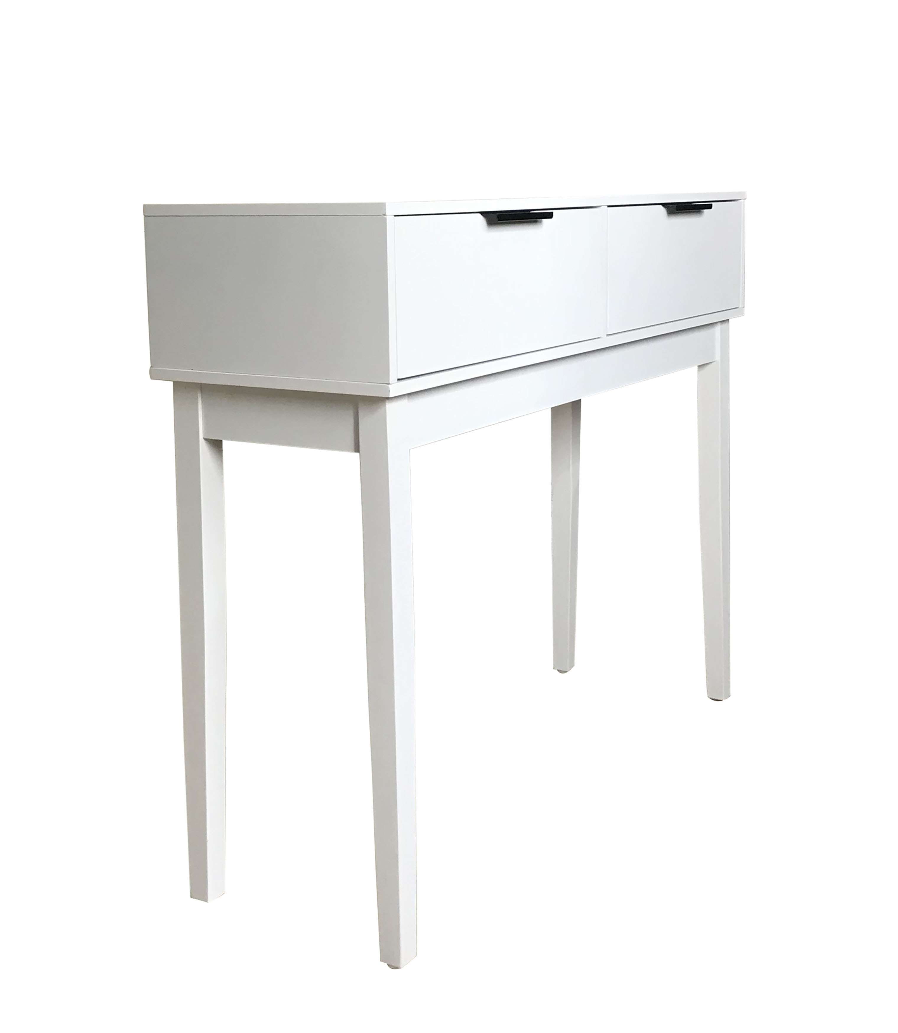Kings Brand Furniture Modern Console Entryway Table with 2 Storage Drawers, White