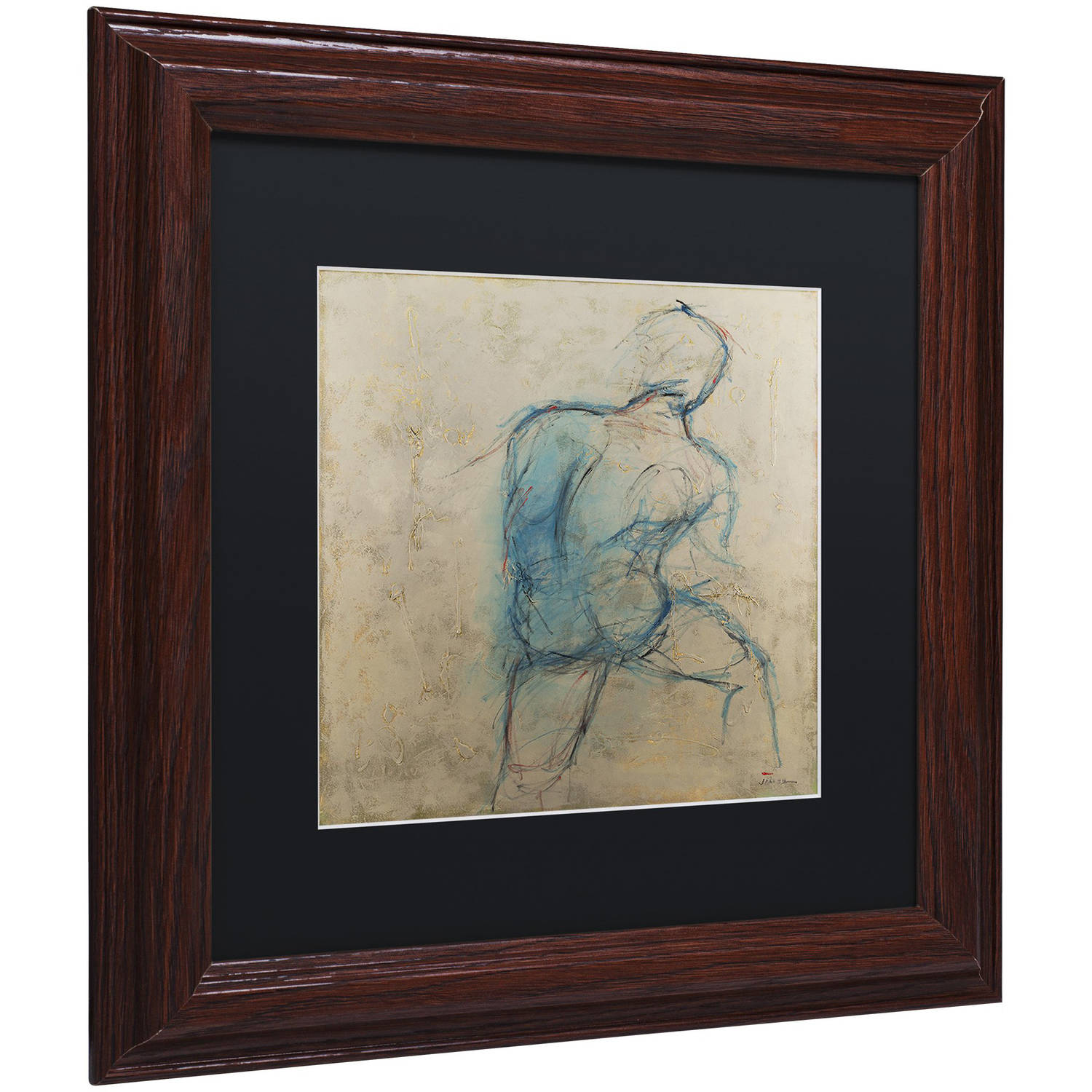 Trademark Fine Art "Iron Man" Canvas Art by Joarez, Black Matte, Wood Frame