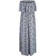thumbnail image 2 of Vestidos de verano para mujer Vestido largo bohemio sin tirantes de porcelana azul y blanca, 2 of 4