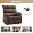thumbnail image 4 of JONPONY Rocker Recliner Chair, Ergonomic Lounge Chair for Living Room,Small Spaces with Rocking Function,Side Pocket,Brown, 4 of 8