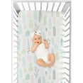 thumbnail image 4 of Sweet Jojo Designs Sloth Pink and Blue Fitted Crib Sheet, 4 of 6