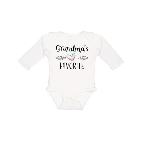 Inktastic Grandmas Favorite- Heart Grandchild Boys or Girls Long Sleeve Baby Bodysuit