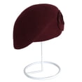 thumbnail image 2 of WEAIXIMIUNG Womens Baseball Caps Ponytail Wool Elegant Women Beret Warm Pillbox Hat Cap, 2 of 2